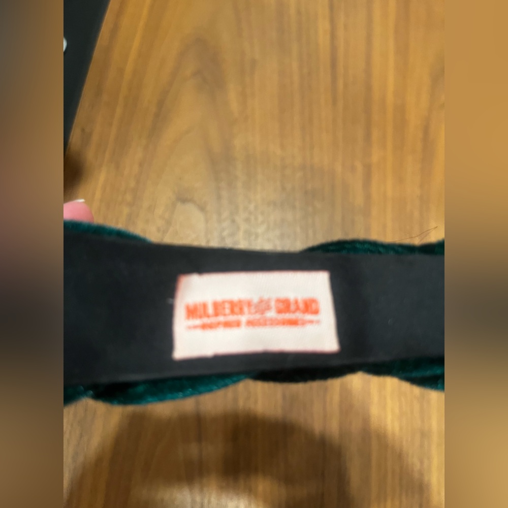 Mulberry and Grand Emerald Green Velvet Braided Headband - Picture 2 of 4